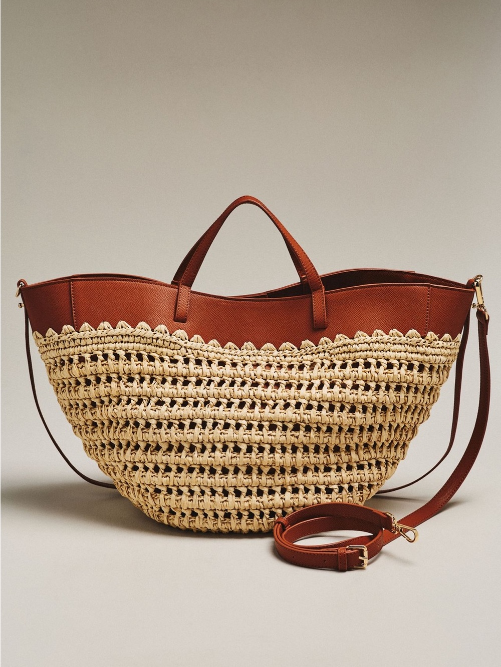 Anthropologie Raffia Tote Bag NWT - Picture 3 of 9